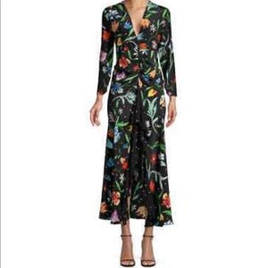 Rixo print open back midi dress